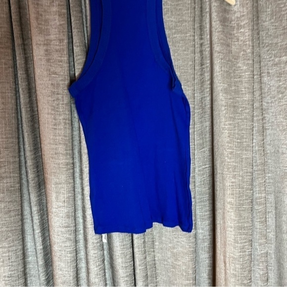 Free People Royal Blue High Neck Ribbed Tank Top Size Small - Picture 9 of 11